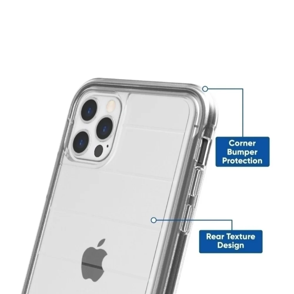 NWT Onn. Slim Rugged IPhone 12 Pro Max Clear Case